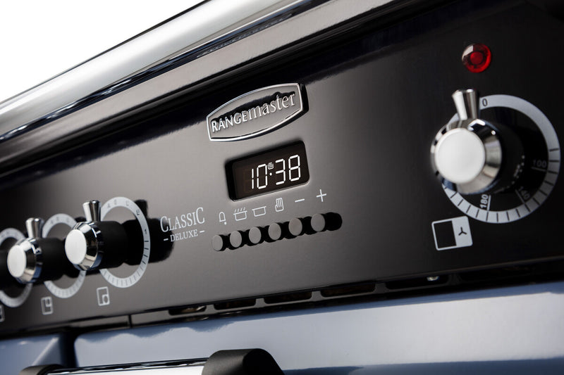 Rangemaster Classic Deluxe 100cm Dual Fuel Range Cooker Slate with Chrome
