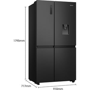 Hisense RS840N4WFE Black Non Plumbed American Fridge Freezer
