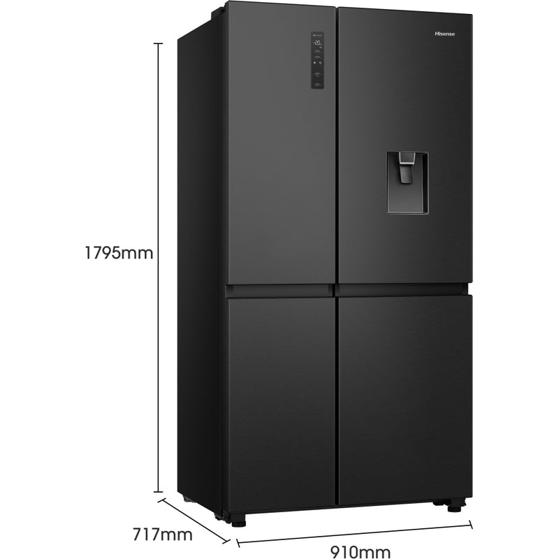 Hisense RS840N4WFE Black Non Plumbed American Fridge Freezer