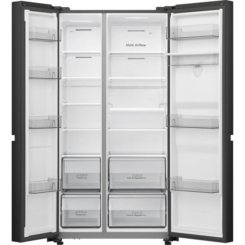 Hisense RS840N4WFE Black Non Plumbed American Fridge Freezer