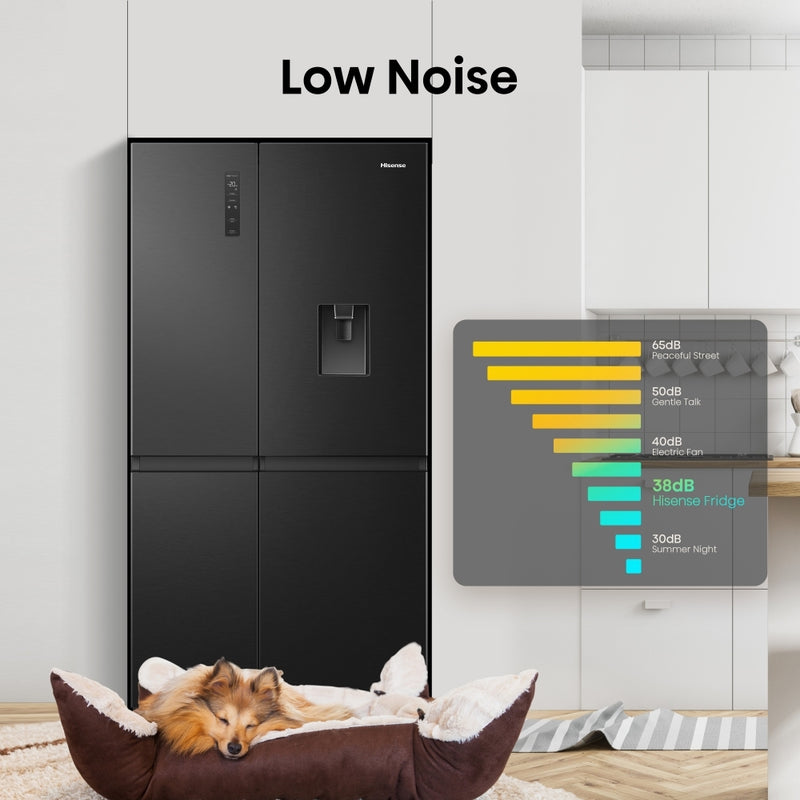 Hisense RS840N4WFE Black Non Plumbed American Fridge Freezer