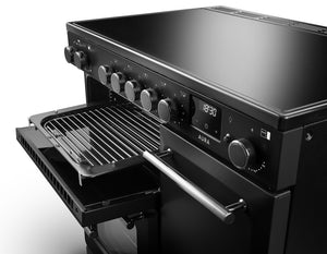 Rangemaster Aura AURA90EIPCBL/YX1 90cm Induction Range Cooker - Charcoal Black with Onyx Trim