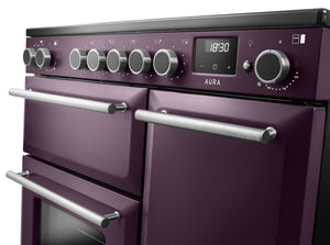 Rangemaster Aura AURA90EIPPLM/BN1 90cm Induction Range Cooker - Plum with Brushed Nickel Trim