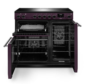 Rangemaster Aura AURA90EIPPLM/YX1 90cm Induction Range Cooker - Plum with Onyx Trim
