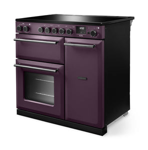 Rangemaster Aura AURA90EIPPLM/YX1 90cm Induction Range Cooker - Plum with Onyx Trim
