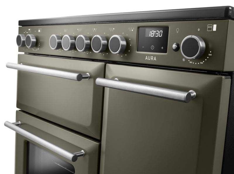Rangemaster Aura AURA90EIPRBD/BN1 90cm Induction Range Cooker - River Bed with Brushed Nickel Trim