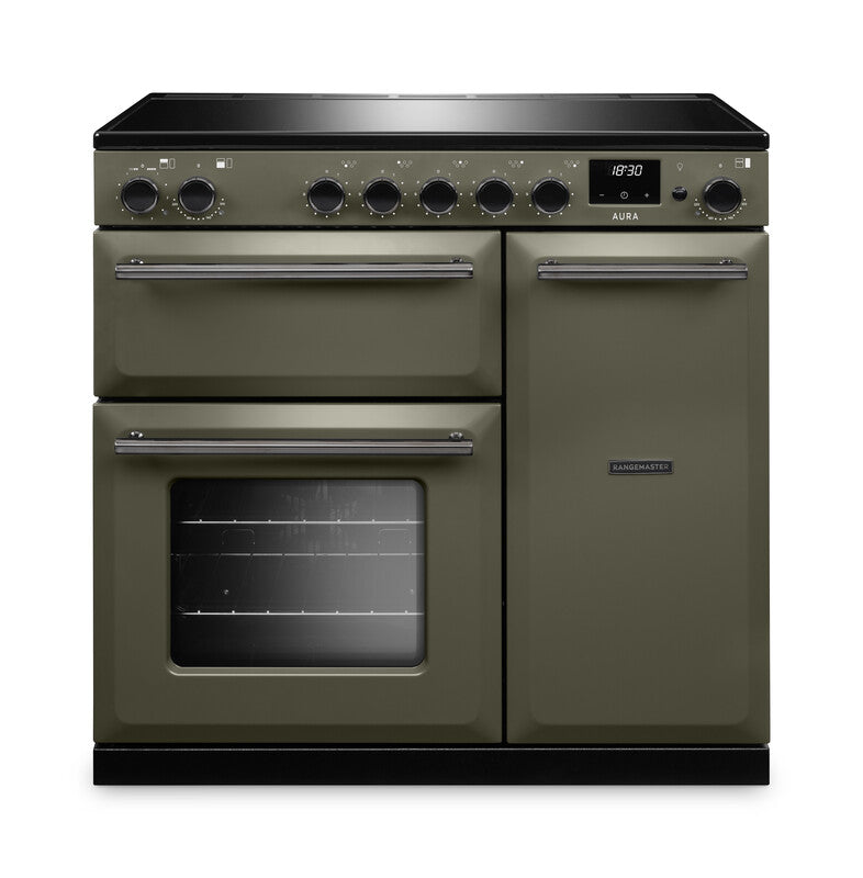 Rangemaster Aura AURA90EIPRBD/YX1 90cm Induction Range Cooker - River Bed with Onyx Trim