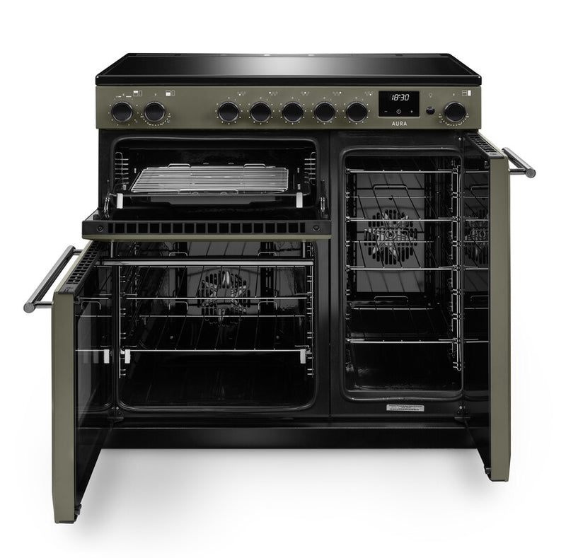 Rangemaster Aura AURA90EIPRBD/YX1 90cm Induction Range Cooker - River Bed with Onyx Trim