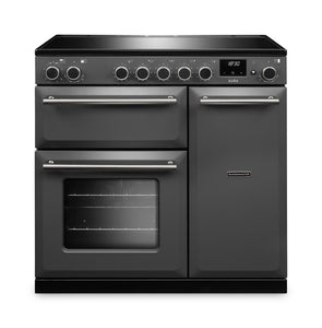 Rangemaster Aura AURA90EIPSLT/BN1 90cm Induction Range Cooker - Slate with Brushed Nickel Trim