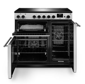 Rangemaster Aura AURA90EIPWHT/YX1 90cm Induction Range Cooker - White with Onyx Trim