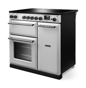 Rangemaster Aura AURA90EIPWHT/YX1 90cm Induction Range Cooker - White with Onyx Trim