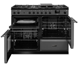 Rangemaster Aura AURAO110DFPSLT/YX1 110cm Dual Fuel Range Cooker - Slate with Onyx Trim