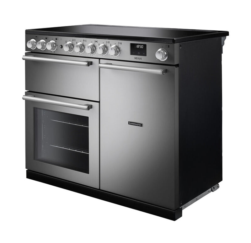 Rangemaster Nexus NEX100EISTST/CM1 100cm Induction Range Cooker – Stainless Steel / Chrome Trim (A Rated)