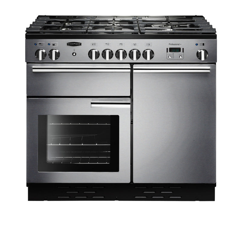Rangemaster Professional PROP100NGFSS/C 100cm Full Gas Range Cooker – Wok Burner – Stainless Steel / Chrome (A Rated)