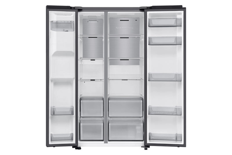 Samsung Bespoke AI Series 7 RS70F66KCFEU Black Plumbed American Fridge Freezer