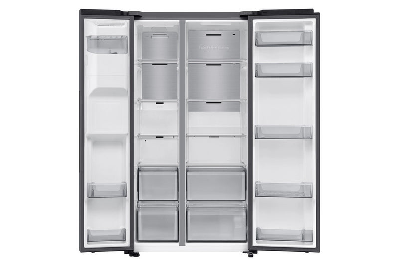 Samsung Bespoke AI Series 7 SpaceMax Silver Plumbed RS70F66KCTEU American Fridge Freezer