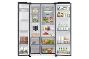 Samsung Bespoke AI Series 7 SpaceMax Silver Plumbed RS70F66KCTEU American Fridge Freezer