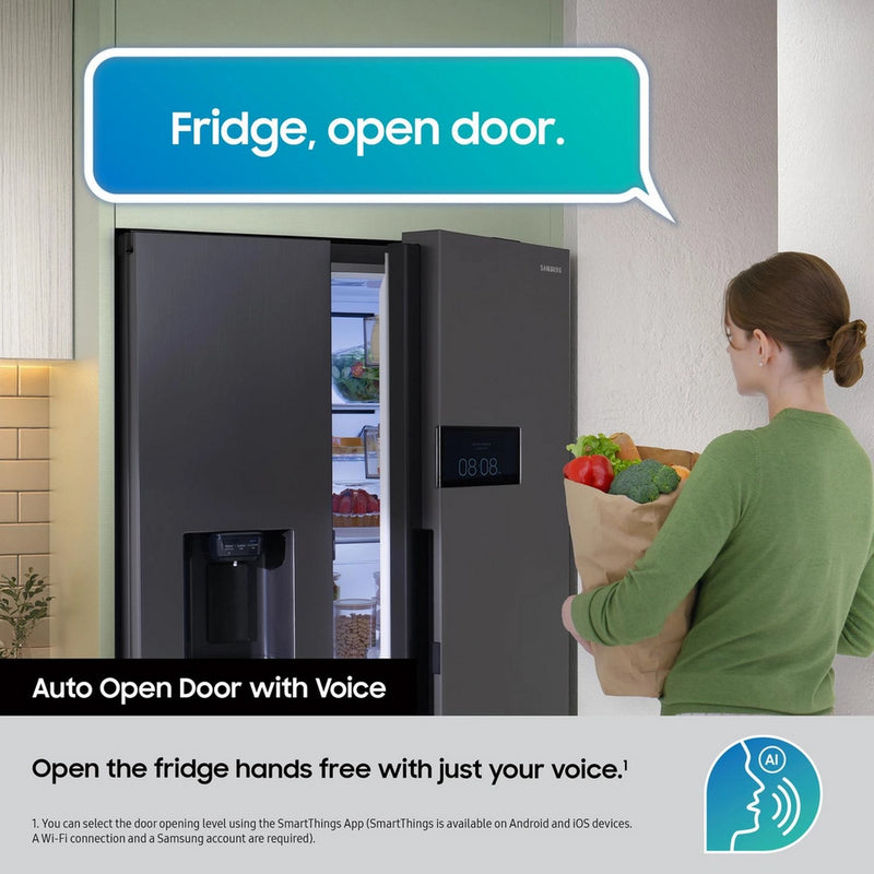 Samsung RS90F64EETEU Silver Plumbed American Fridge Freezer
