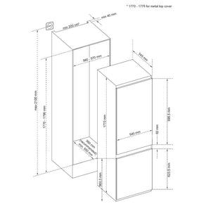Sensis RFCMBI015470EW 70/30 Integrated Frost Free Fridge Freezer