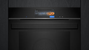 Siemens iQ700 HS958GED1B Built-In Electric Single Oven with Full Steam – 71L, Wi‑Fi – Black (A+ Rated)
