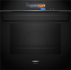 Siemens iQ700 HS958GED1B Built-In Electric Single Oven with Full Steam – 71L, Wi‑Fi – Black (A+ Rated)