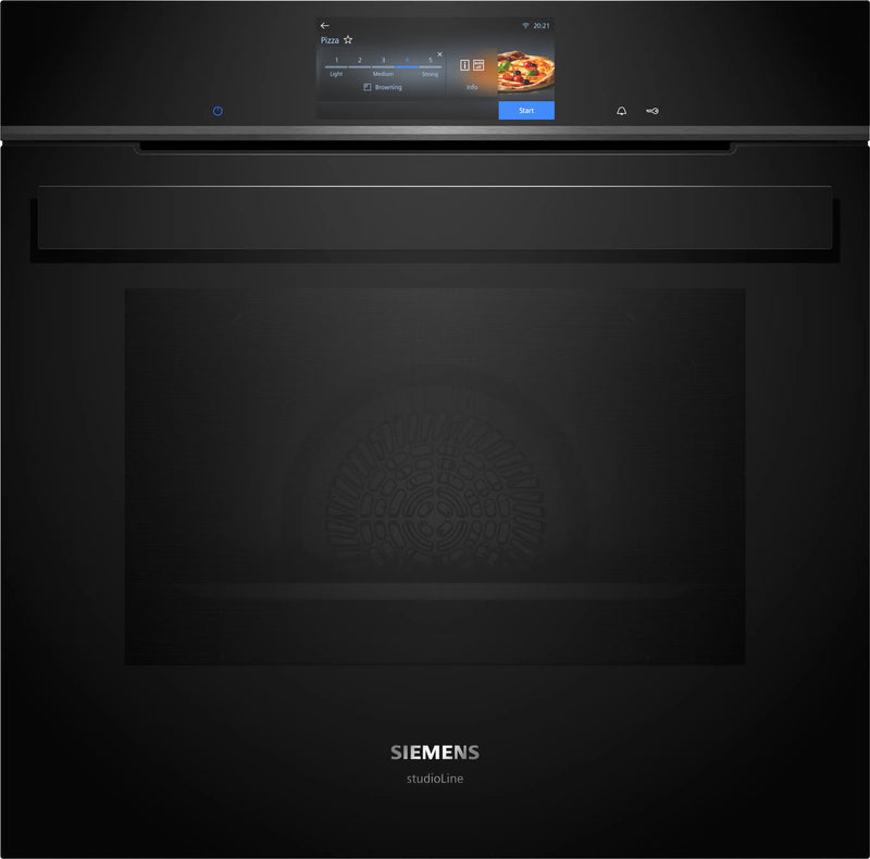 Siemens iQ700 HS958GED1B Built-In Electric Single Oven with Full Steam – 71L, Wi‑Fi – Black (A+ Rated)
