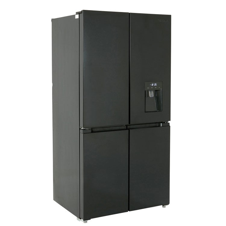 Tesla T560FDB Black Non Plumbed American Fridge Freezer