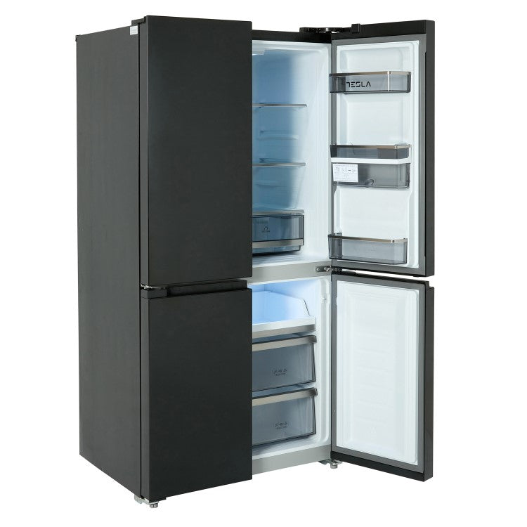 Tesla T560FDB Black Non Plumbed American Fridge Freezer