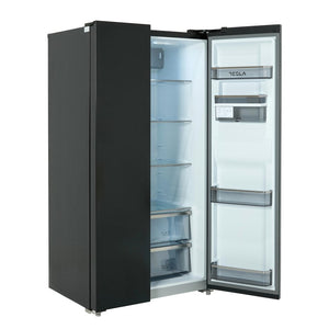 Tesla T582SBSB Black Non Plumbed American Fridge Freezer