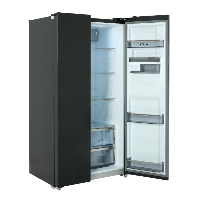 Tesla T582SBSB Black Non Plumbed American Fridge Freezer