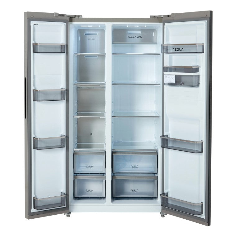 Tesla T582SBSX Inox Non Plumbed American Fridge Freezer