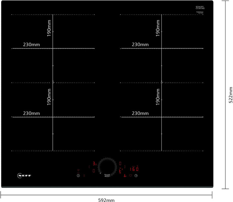 Neff N70 T66FHX4L0 60cm Black Induction Hob