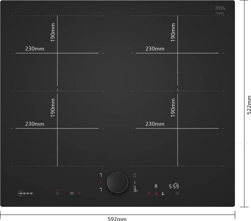 Neff N90 T66NUX4A0 60cm Black Induction Hob