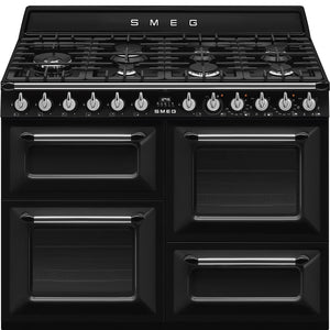 Smeg Victoria TR4110BL1 110cm Dual Fuel Range Cooker Black