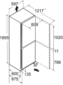 Liebherr Plus CBNbda5223 Freestanding 70/30 Frost Free Black Steel Fridge Freezer