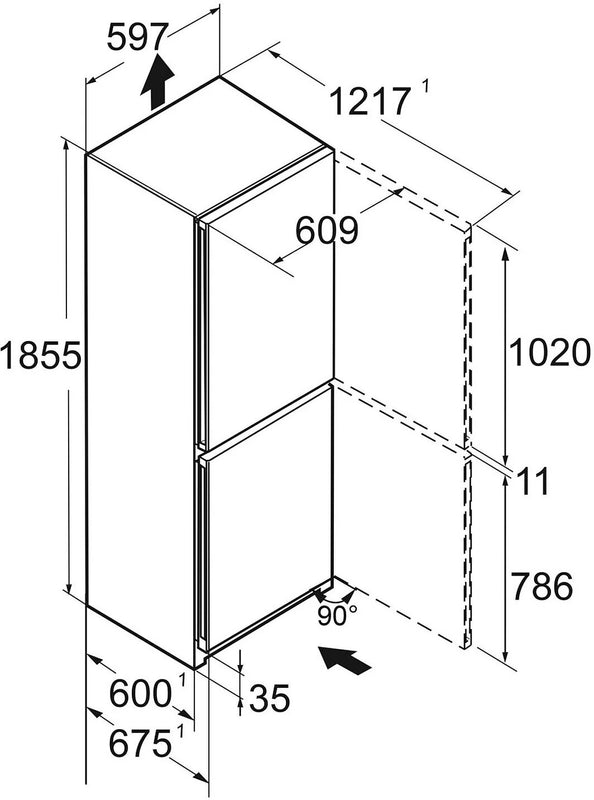 Liebherr Plus CBNbda5223 Freestanding 70/30 Frost Free Black Steel Fridge Freezer