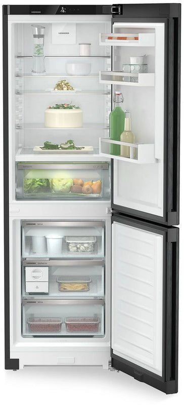 Liebherr Plus CBNbda5223 Freestanding 70/30 Frost Free Black Steel Fridge Freezer