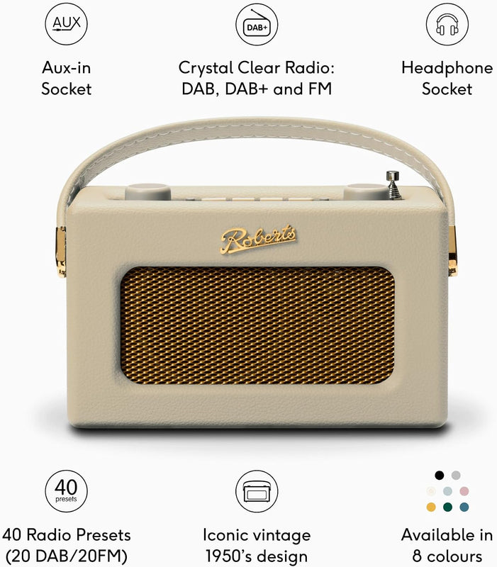 Roberts Radio Revival Uno BT DAB Radio | Pastel Cream