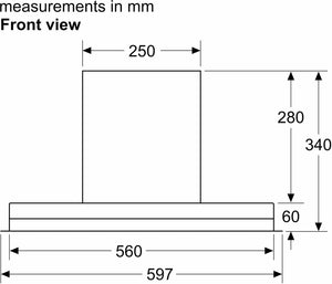 Bosch DBB67AM60B Series 6 Integrated Hood 60cm clear glass