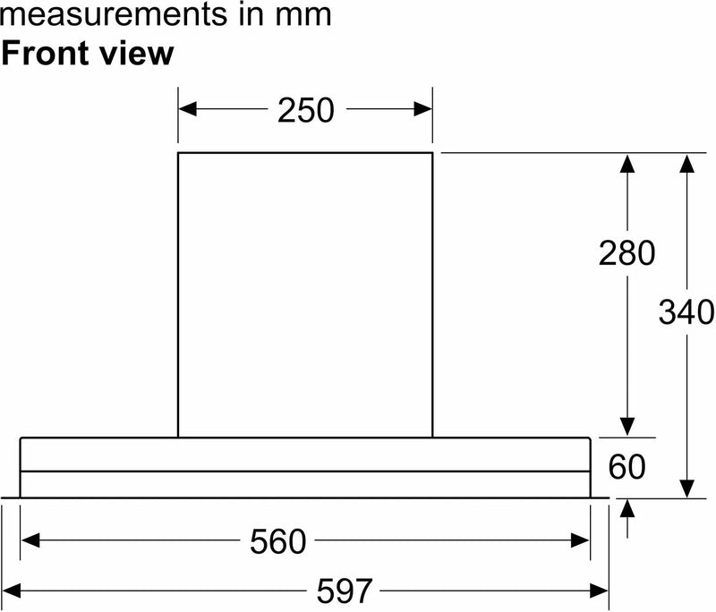 Bosch DBB67AM60B Series 6 Integrated Hood 60cm clear glass