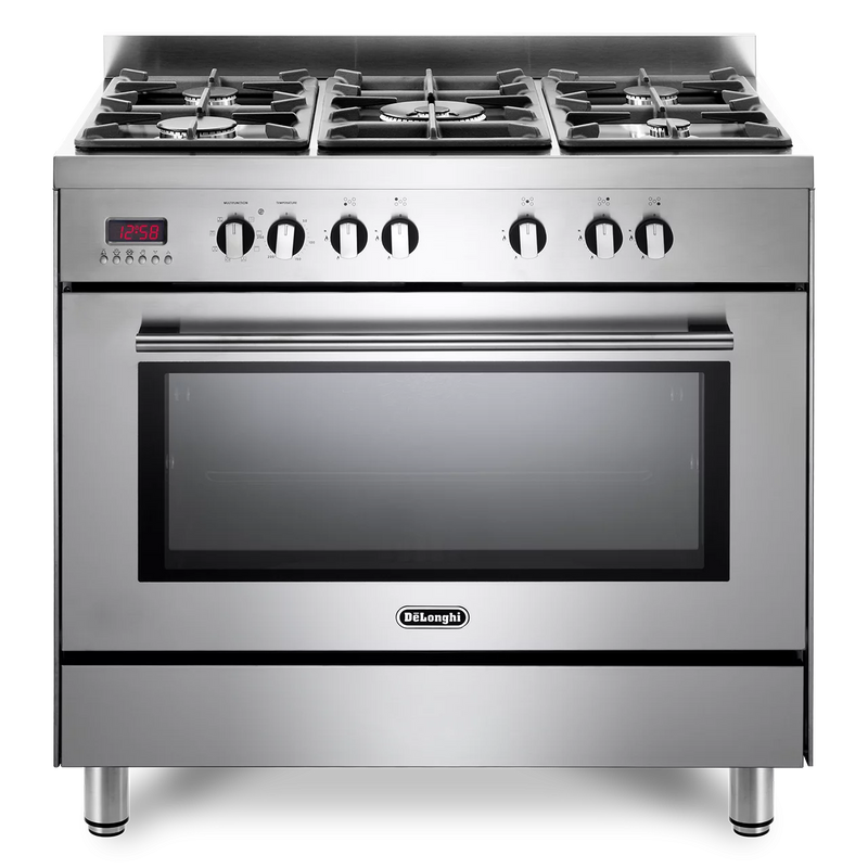 DeLonghi Modern 90cm Dual Fuel Range Cooker DSR917DFM Stainless Steel