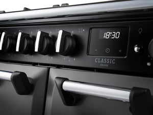 Rangemaster Classic Deluxe CLDL90DFPGBL/CM1 90cm Dual Fuel Gloss Black/Chrome