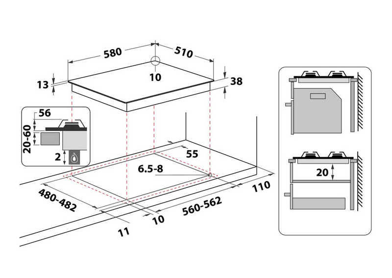 Hotpoint PPH60PFIXUK Gas Hob Stainless Steel
