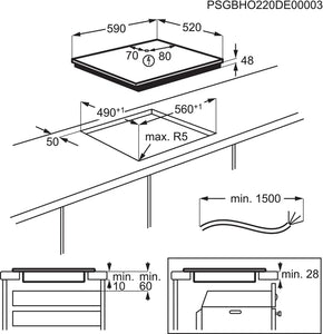 AEG IBK64200CB 60cm 4 Zone Induction Hob