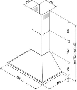 Smeg Portofino KPF9YW Yellow 90cm Cooker Hood