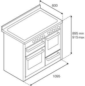 Bertazzoni Master Series 110cm Dual Fuel Range Cooker MAS116L3EBIC