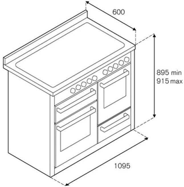 Bertazzoni Master Series 110cm Dual Fuel Range Cooker MAS116L3EBIC
