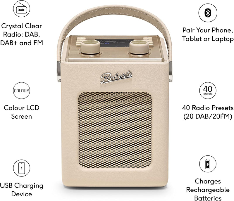 Roberts Radio Revival Mini 2 DAB Radio | Pastel Cream