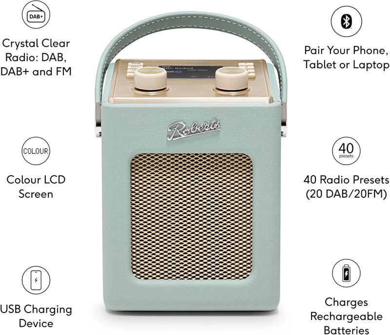 Roberts Radio Revival Mini 2 DAB Radio | Duck Egg