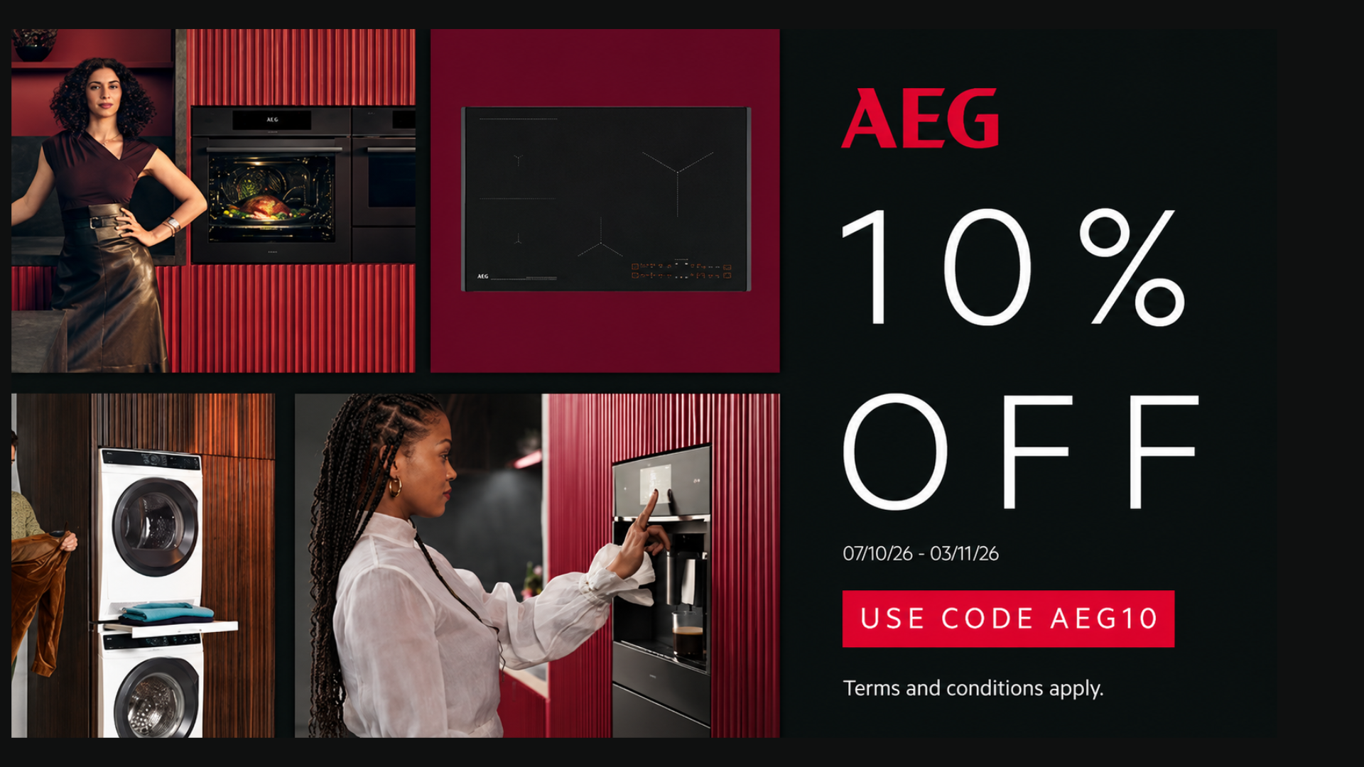 10% off the entire AEG range